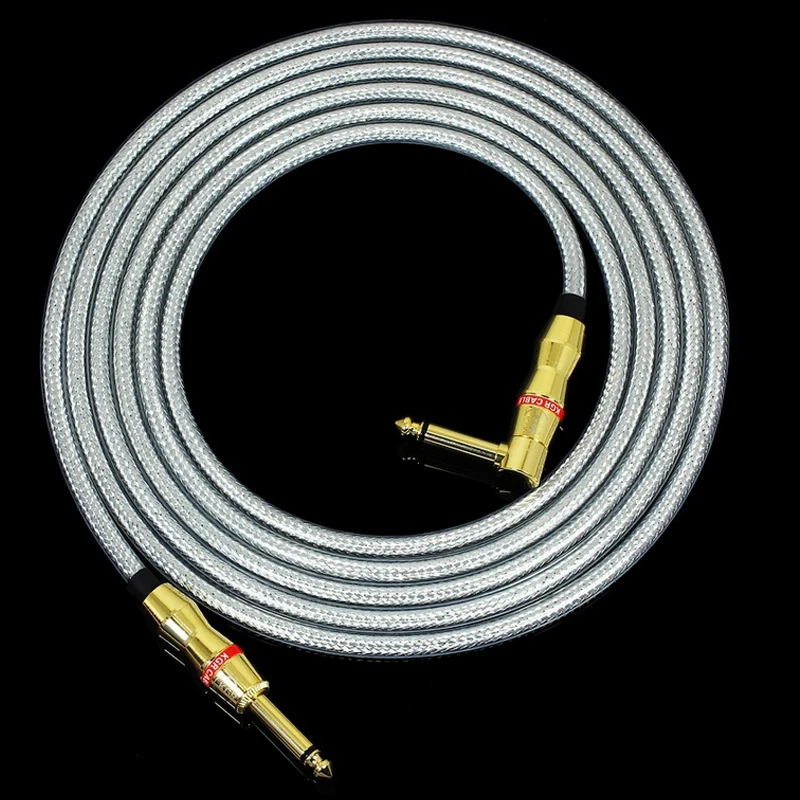 Straight Elbow x6M Высокое качество KGR электрогитара провод кабель бескислородная медная проволока электрическая коробка барабаны Fever Fidelity Шум Уменьшить прозрачный - Цвет: Straight Elbow x6M