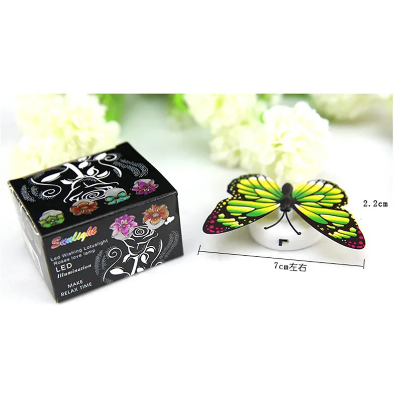 Цветная RGB Ночная лампа с бабочками светодиодная красивая домашняя декоративная