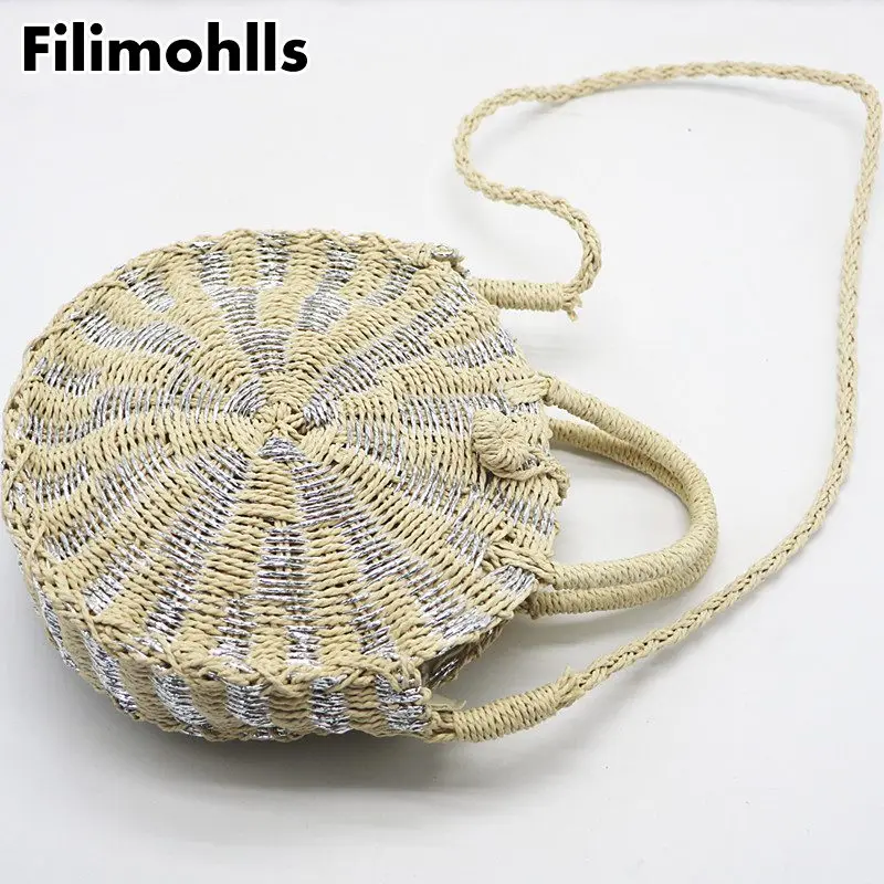 Ручная работа плетеная круглая сумка из ротанга винтажная Ретро соломенная