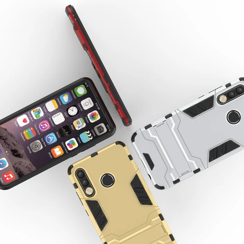 

For Huawei P30 Lite Case Luxury hard pc silicone stand Business Back Cover For Nova 4e p30 pro Soft TPU Armor Shockproof Case