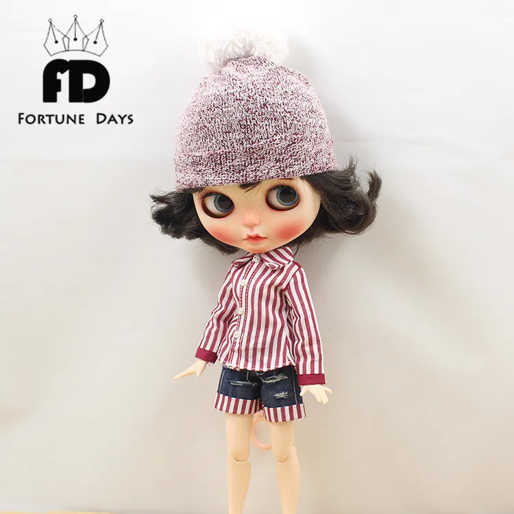 Ледяной DBS Blyth кукольная кукла зимняя шапка рубашка и короткие штаны игрушка|bjd