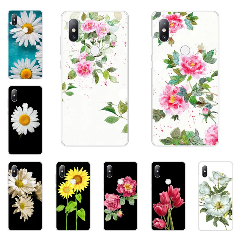 Чехол xiaomi mi x 3 мягкая задняя крышка из ТПУ с силиконовыми цветами для Защитные