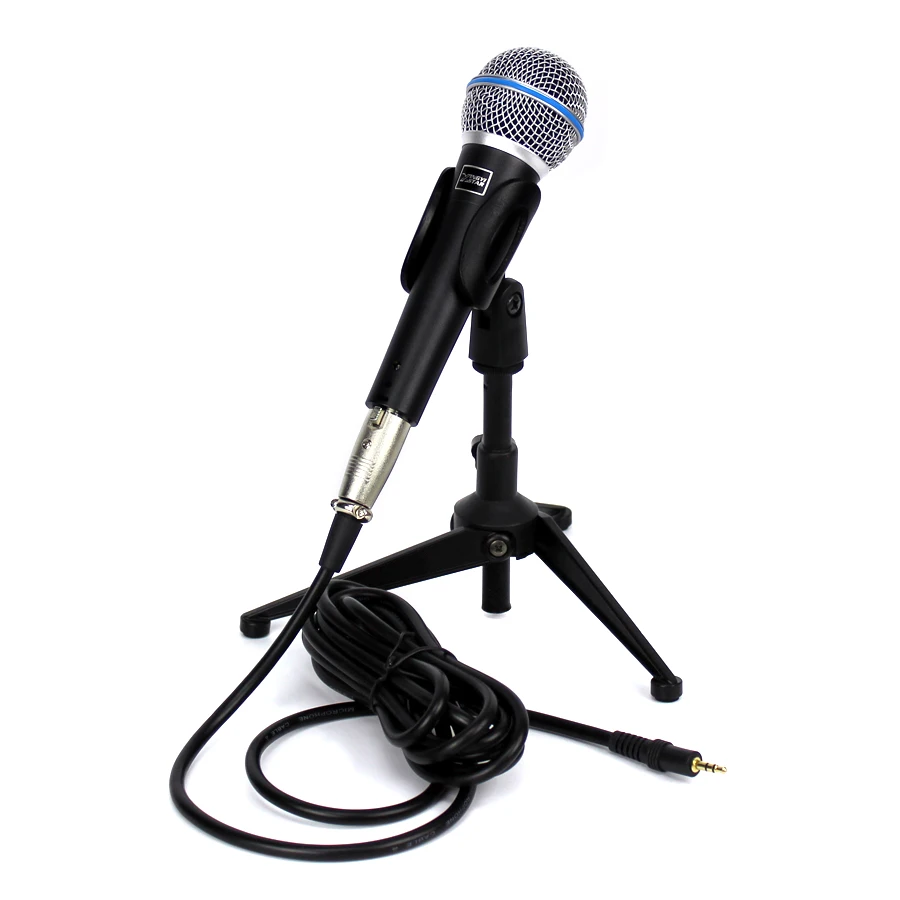 Professional Handheld Cardioid Dynamic Wired Microphone 3.5mm Plug Mic Stand For Beta58a Computer PC KTV Karaoke System Mixer |