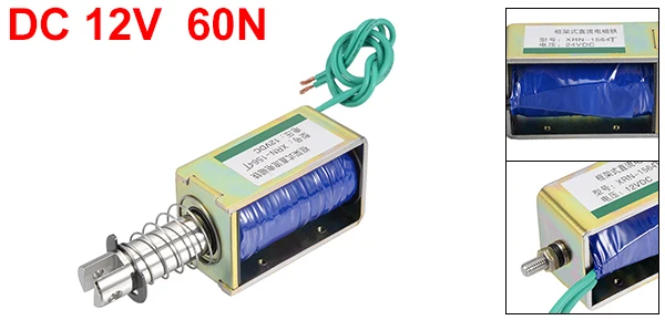 Uxcell DC12V 24V Магнитный соленоидный нажимной Тип открытая рамка Электромагнит 15N 55N 60N 10 мм Дорожный электромагнитный магнитный материал