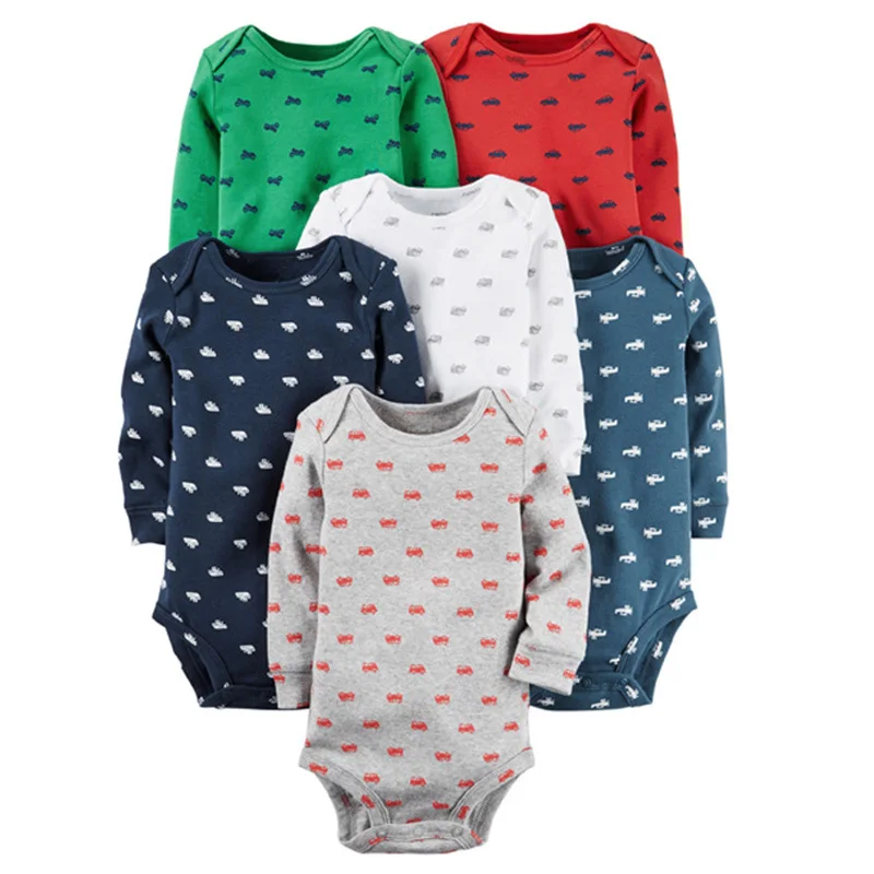 6pcs pack for Boy Комплект одежды для малышей, 4 предмета в комплекте, боди с длинными рукавами для мальчиков и девочек 4-24 месяцев, мягкий хлопковый боди костюм в обтяжку для детей, комплект - Цвет: 6pcs pack for Boy