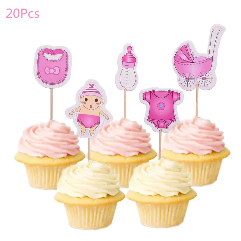 20pcs pink topper Пол Reveal одноразовые столовые приборы для вечеринки для девочек или мальчиков Салфетка под тарелку кружку скатерть нож вилка ложка вечерние принадлежности набор - Цвет: 20pcs pink topper