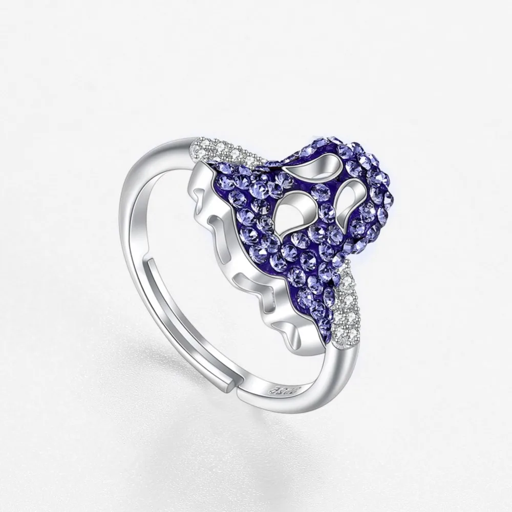 LEKANI кристаллы из кольца swarovski Стерлинговое Серебро 925 пробы винтажные новые синие