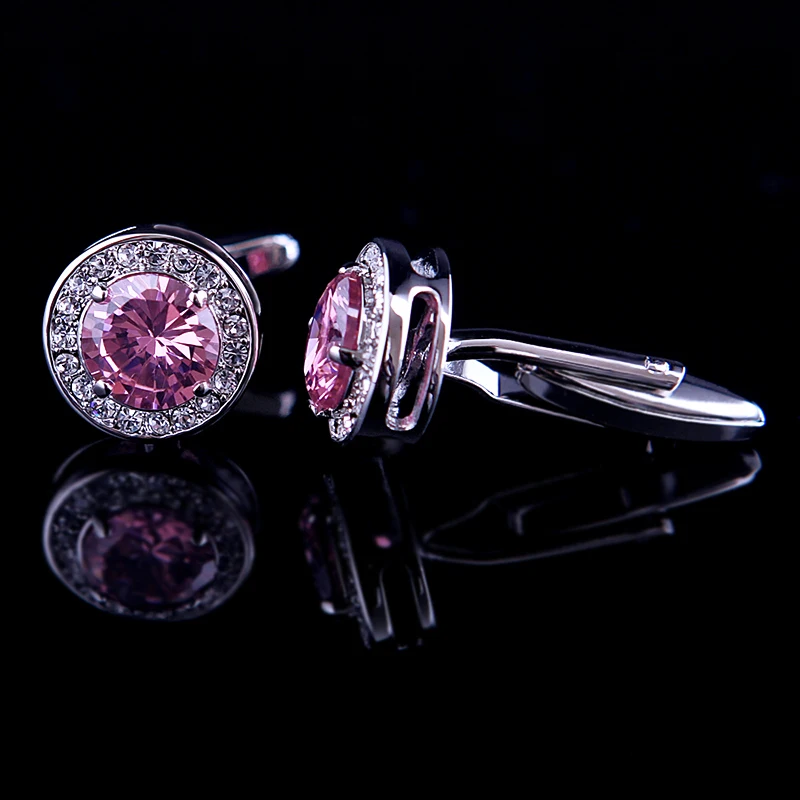 KFLK Luxury shirt cufflink for Unisex Brand cuff buttons link High Quality Pink Crystal gemelos abotoaduras Jewelry | Украшения и