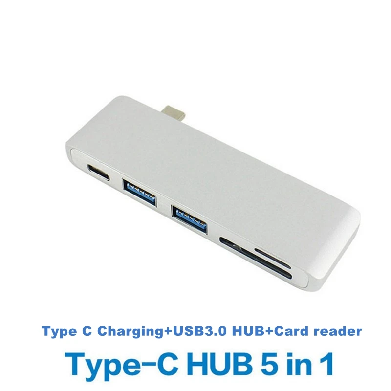 Тип C до USB3.0 концентратор + PD зарядка TF SD Card Reader алюминиевый сплав Бесплатная