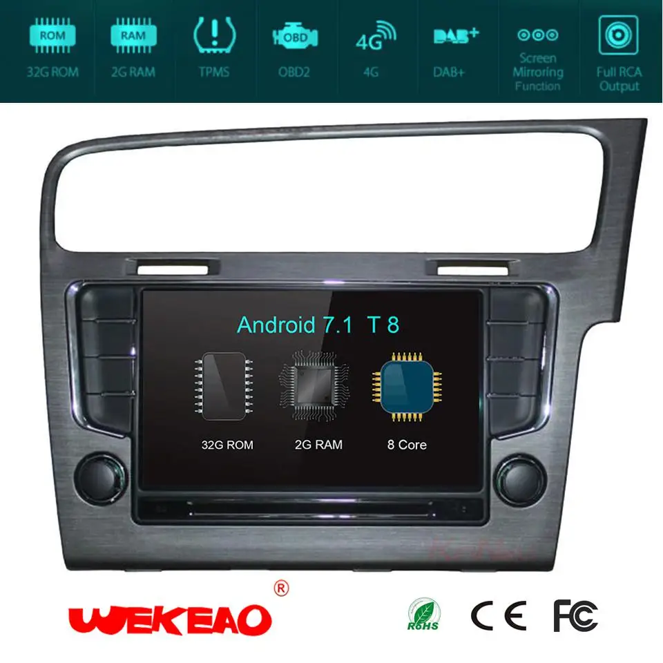 Wekeao кратким 8 &quotАвто gps навигации плеер для Volkswagen Golf 7 Поддержка Радио стерео