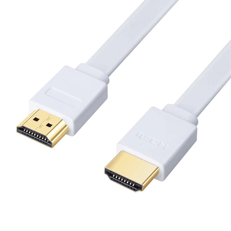 Белый Lungfish плоский кабель 1,4 Удлинитель HDMI кабель свинцовый высокоскоростной с Ethernet 1080p золотые контакты HDTV 0,3 м 1 м 1,5 м 2 м 3 м 5 м - Цвет: Белый