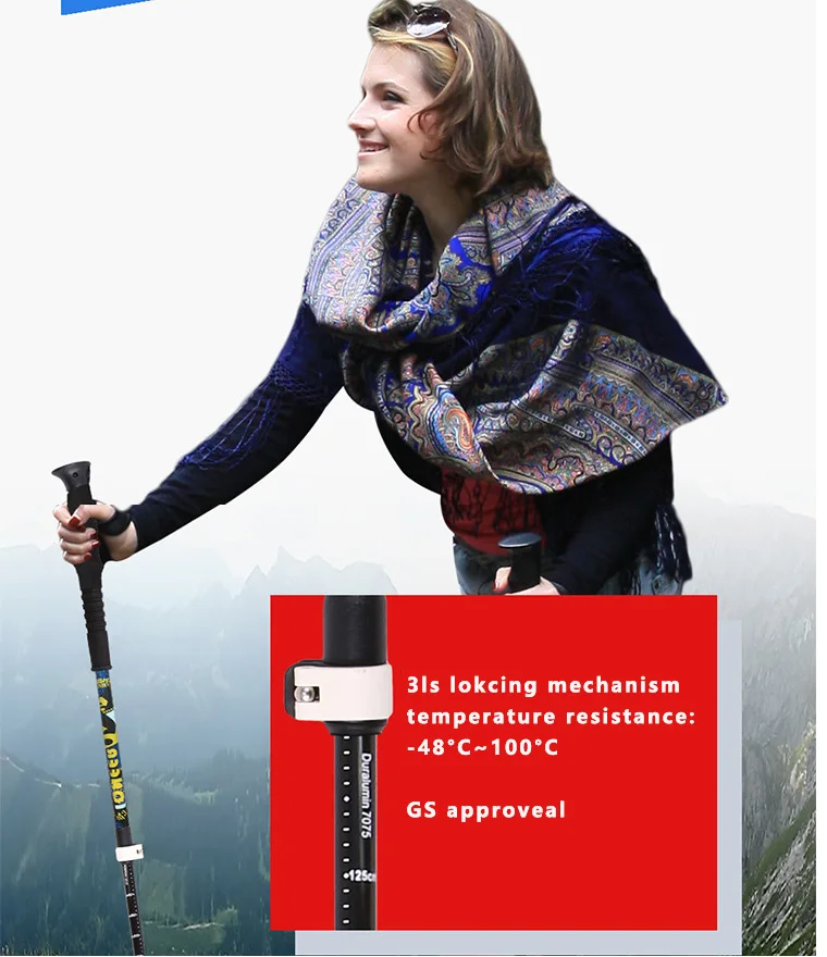 2 шт./лот тройные палки для скандинавской ходьбы телескопические альпенштоковые