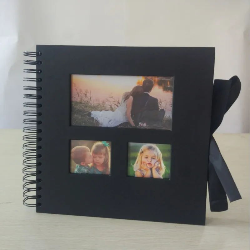 Фотоальбом с тремя окнами креативный черный фотоальбом несколькими сделай сам в