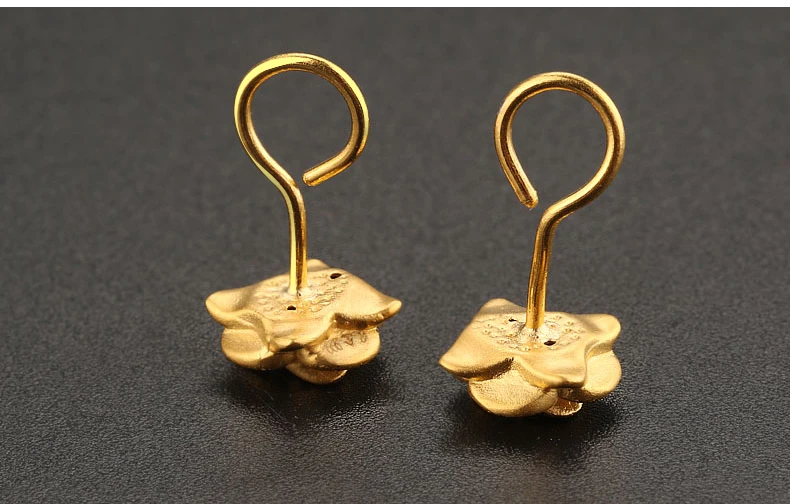 24 K серьги из чистого золота реального AU 999 Solid Золотые серьги хороший 3D Роза высококлассные Модная классика вечерние Fine Jewelry Лидер продаж Новинка г