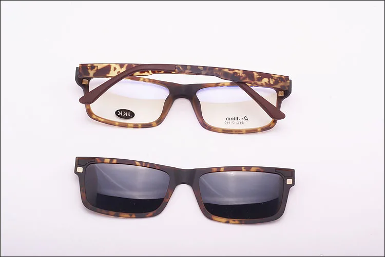 Full Frame Male and Female myopia Glasses Magnet Clip Small Size Eyeglasses 50 Sand Black Polarizing Sunglasses JKK104
