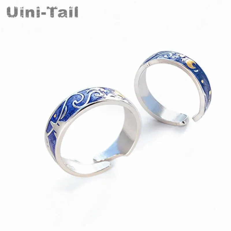 Женское кольцо с синей звездой из тибетского серебра 925 пробы | Украшения и