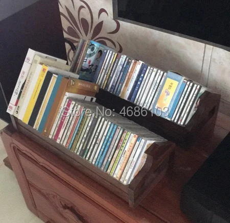 Высококачественная cd Стойка из орехового дерева cd коробка ретро стиль cd Стойка для хранения caja cd делает вас дома красивым