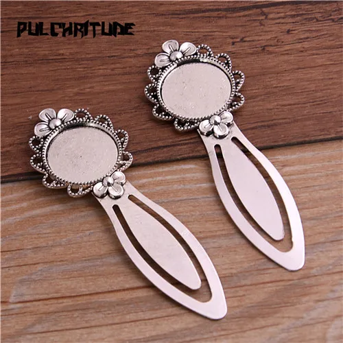 Antique silver PULCHRITUDE 2 шт 20 мм Внутренний размер пять цветов Винтажный стиль ручной работы Закладка кабошон базовая Камея Установка 28*83 мм - Цвет: Antique silver