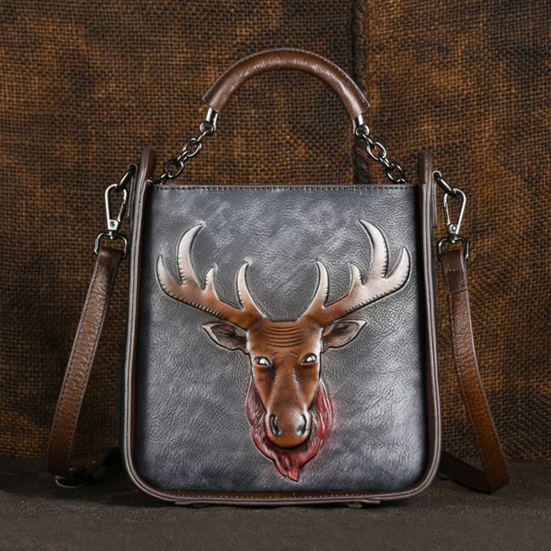 Женская сумка мессенджер из натуральной кожи винтажная Сумка тоут в стиле ретро