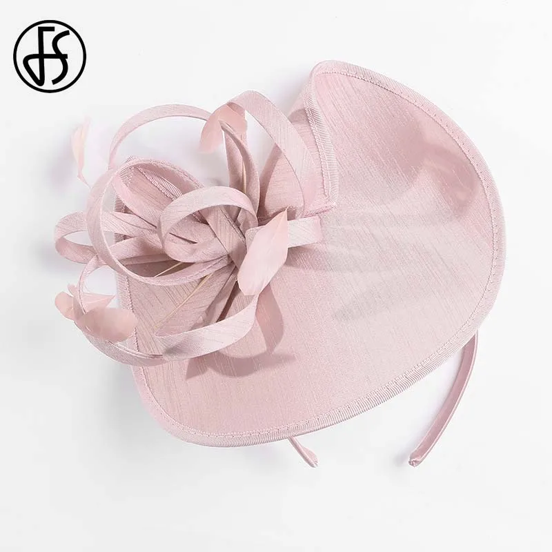 LightPink Fascinator FS вуалетки красная шляпа для женщин Pillbox шляпа черная официальная Коктейльная Дамская Свадебная церковная Чай Вечерние Дерби кепки Chapeu Feminino Fedora - Цвет: LightPink Fascinator