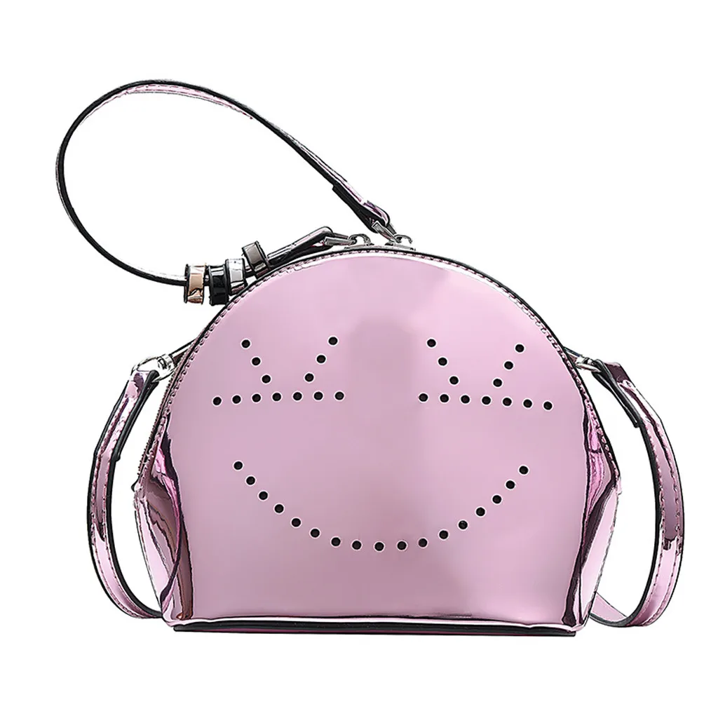 Женская сумка на плечо в горошек со смайликом кожаная через с бисером женские