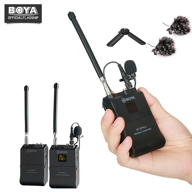 BOYA BY WFM12 Профессиональная VHF Беспроводная микрофонная система для iPhone Canon DSLR