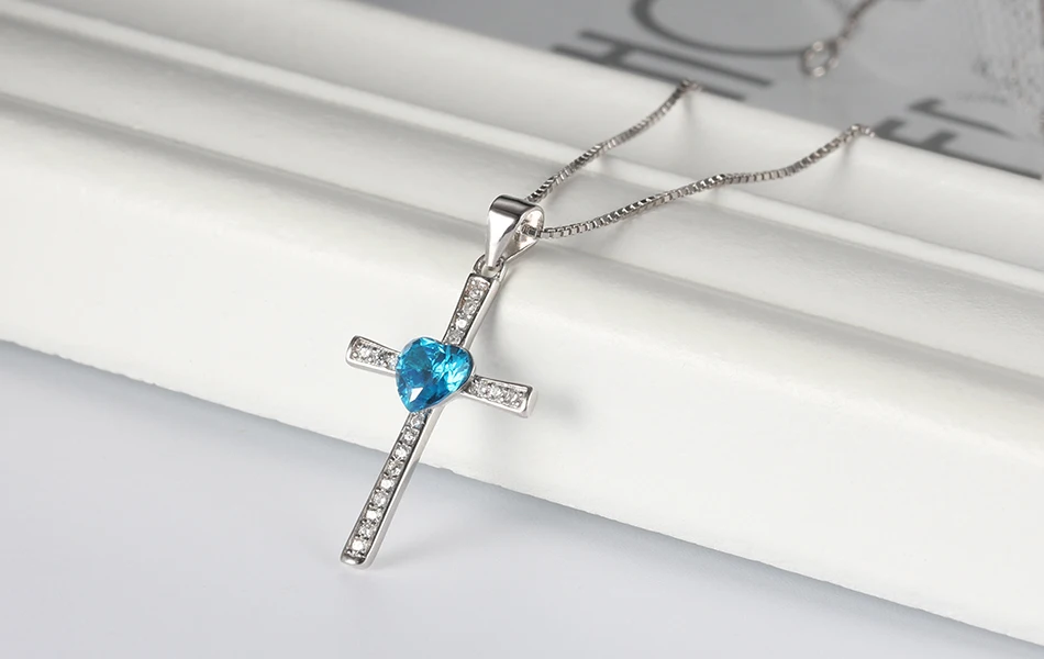 ORSA JEWELS подлинные 925 пробы серебряные женские ожерелья шесть цветов в форме сердца AAA Циркон Модные женские ювелирные изделия с подвеской SN88