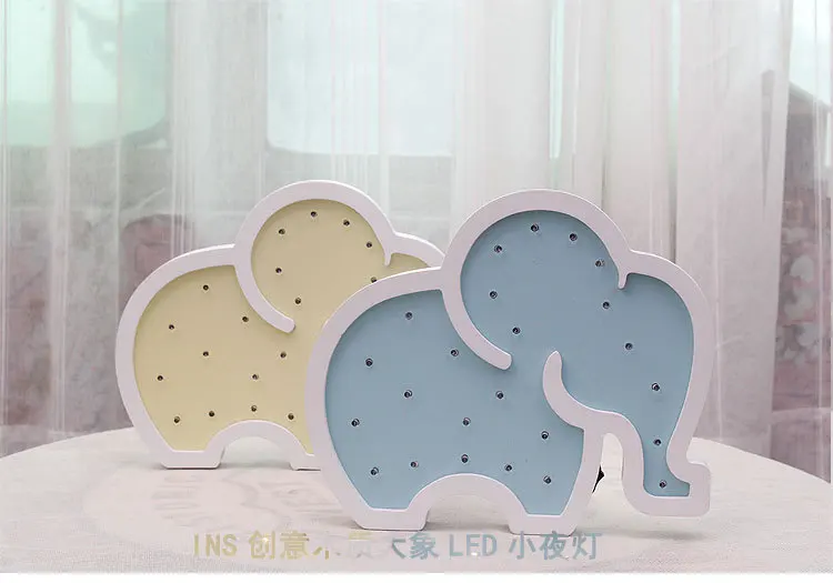 INS Woodiness Elephant Baby светодиодный светильник прикроватный мультфильм Скандинавская детская комната декоративная подсветка прекрасный фотографический реквизит подарок Горячая