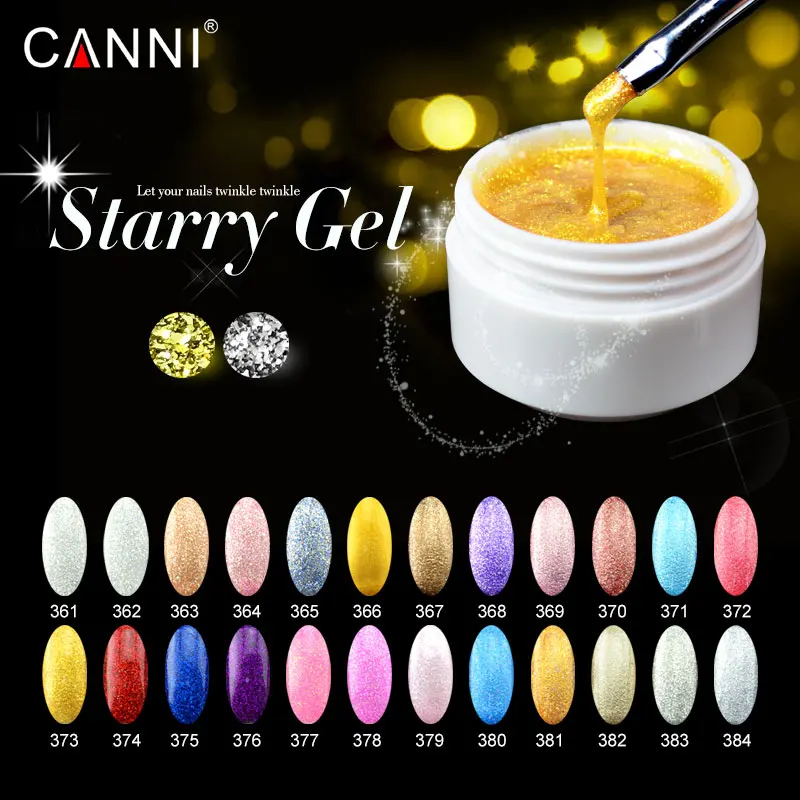 CANNI супер блеск УФ гель 24 цвета эффект замачивания гель для ногтей bling 15 мл жемчуг горячая Распродажа Салон Французский Звездный гель