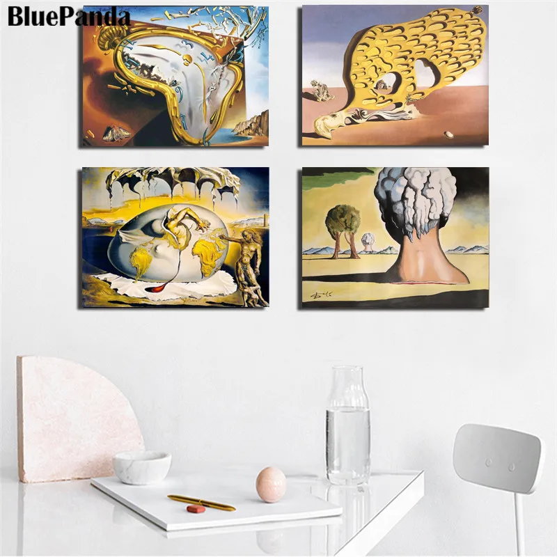 Salvador Dali Clock Классический абстрактный плакат с принтом картина маслом на холсте