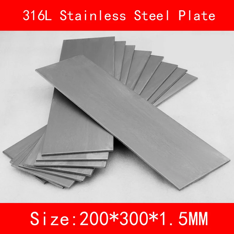 

316L Stainless Steel plate size 1.5*200*300mm metal Sheet Brushed surface