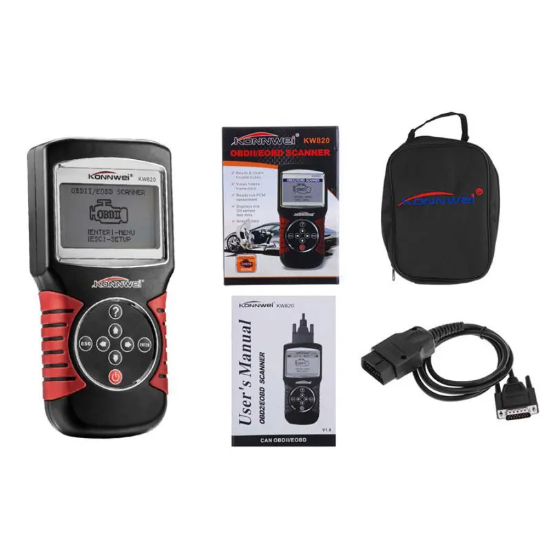 Новый бренд KW820 OBDII 2 автомобиля/транспортного средства диагностический сканер