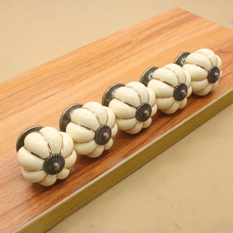 5 шт. керамические дверные ручки в форме тыквы 40 мм | Обустройство дома