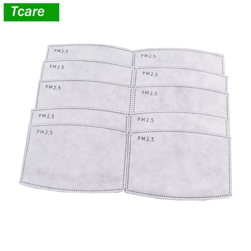 Tcare 10 шт./лот PM2.5 фильтровальная бумага, анти-Дымчатая маска для рта, Пылезащитная маска, бумажный фильтр, забота о здоровье