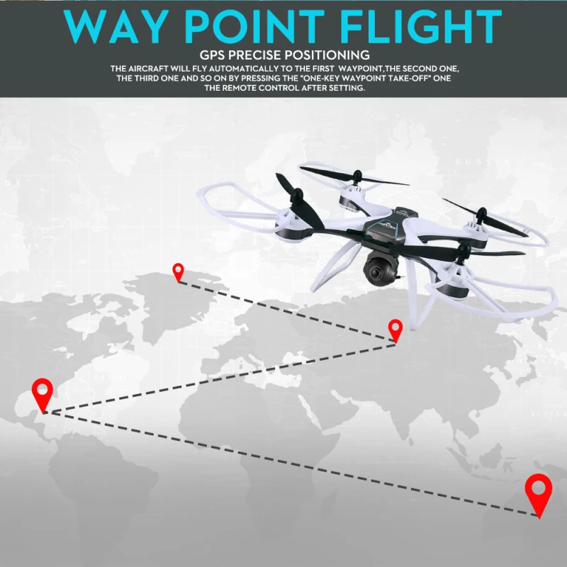 Профессиональный 1080P HD воздушный умный фотоаппарат GPS RC дрон 2 4G 300M WIFI FPV Follow Me