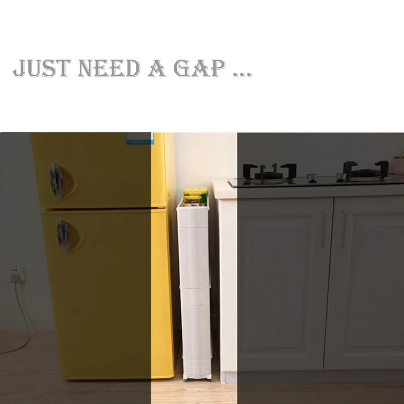 1 шт. белая полка для хранения зазоров кухонного подвижная Пластиковая Полка