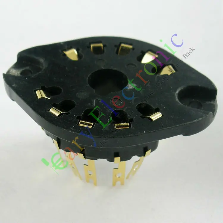 Wholesale and retail 8pcs 10pin GOLD vacuum tube socket GILDED valve base EL156 EL12 EYY13 EF14 AZ12 free shipping |