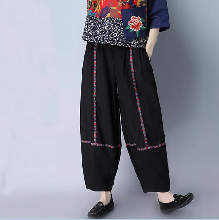 Национальное изящное 9 женские штаны бриджи середины талии повседневные брюки 2017