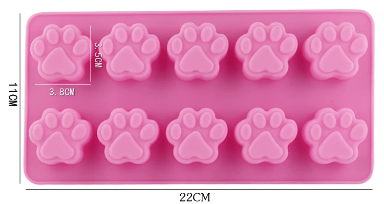 Симпатичная силиконовая форма для торта мини шоколада в виде кошачьей лапы с 10