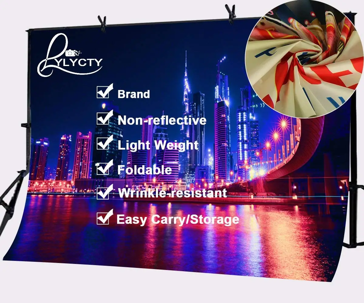 7x5ft Дубай современные здания фон ультра фиолетовый ночной вид фотография цвет