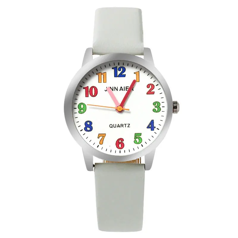Детские часы, модные брендовые кварцевые наручные часы, детские часы, часы для мальчиков и девочек, студенческие наручные часы, многоцветные часы с пластиной