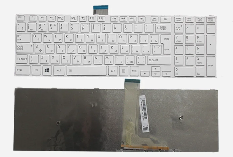 Клавиатура для ноутбука Toshiba Satellite C50-A C50-A506 C50D-A C55T-A C55-A C55D-A русской клавиатуры ноутбука Белого/черного цвета