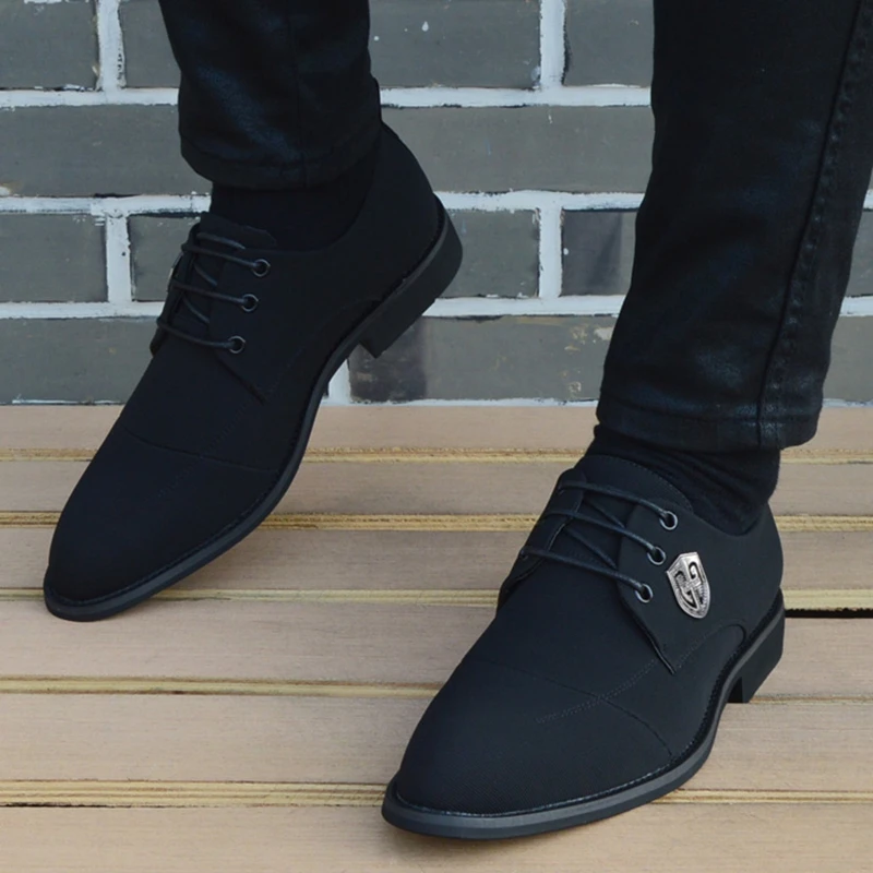Мужские модельные туфли оксфорды парусиновые кожаные дышащие на шнуровке