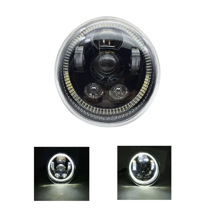 Черный светодиодный фары Hi/короче спереди и длиннее сзади) луч DRL Halo белый