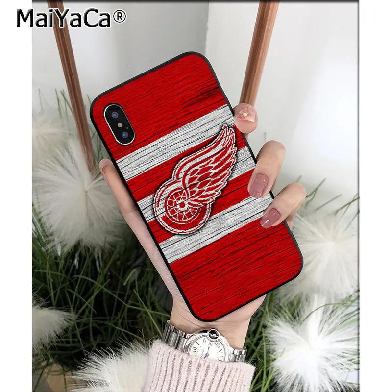 MaiYaCa Detroit Red Wings TPU мягкие Аксессуары для телефонов Чехол для iPhone 6S 6plus 7 7plus 8 8Plus X Xs MAX 5 5S XR