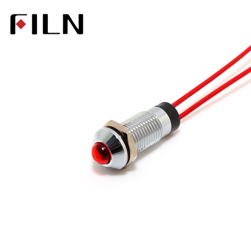 Светодиодная металлическая сигнальная лампа FILN FL1M 8SW 2 8 мм красный желтый синий