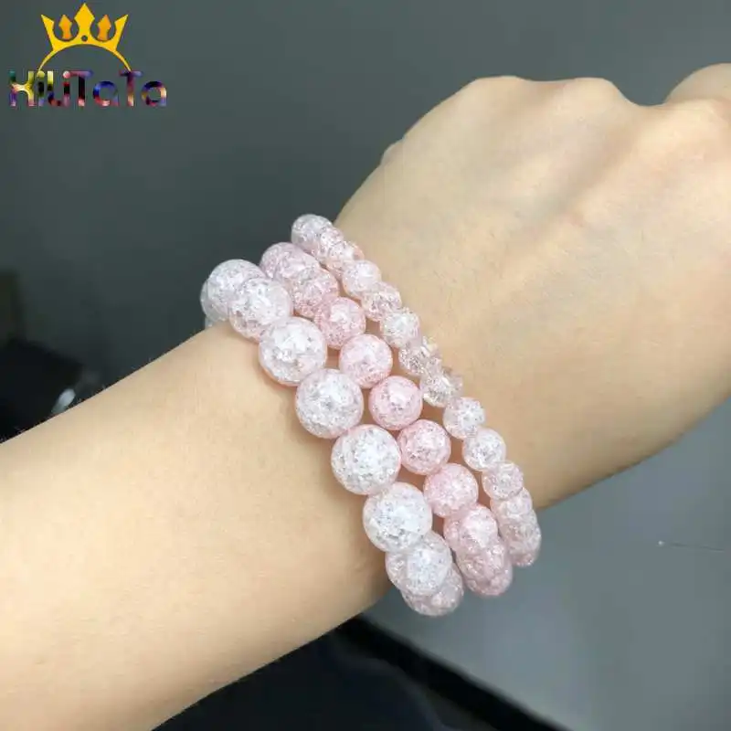 Бусины Из натуральсветильник вого камня с трещинами круглые бусины россыпью для