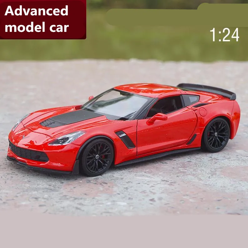 Высокая симуляция corvette Z06 1:24 Масштаб передовая Игрушечная машина из сплава литая