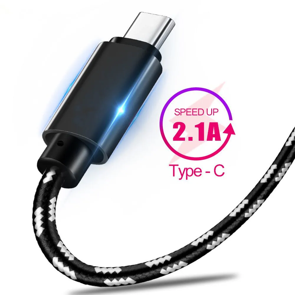 Кабель USB C Type 1 м 2 3 5 В А кабель для быстрой зарядки и передачи данных зарядное