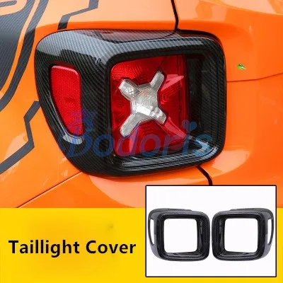 Taillight Cover Цветной светильник из углеродного волокна, противотуманная фара, зеркальный светильник, Дневной светильник, ручка, внешняя отделка, отделка автомобиля, Стайлинг для Jeep Renegade, аксессуары - Цвет: Taillight Cover